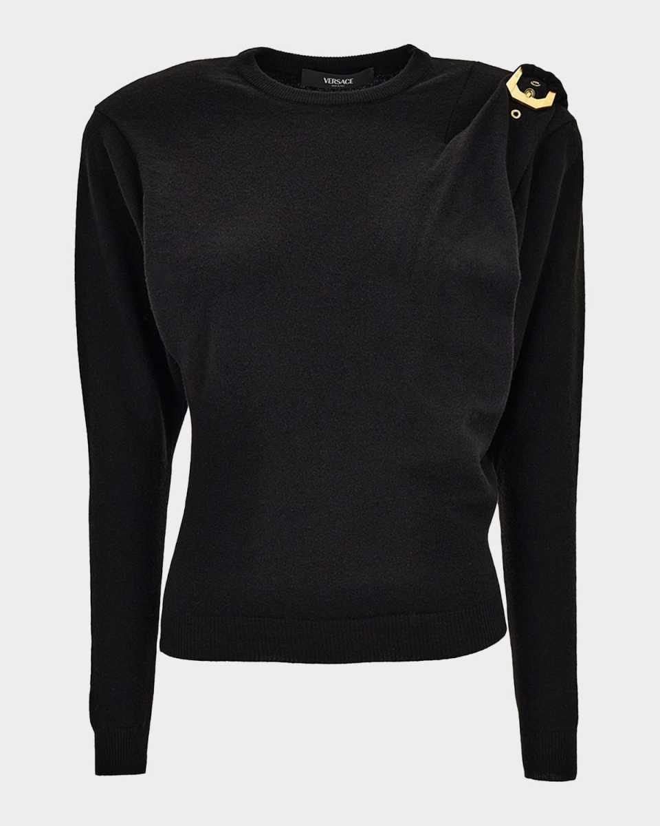 Wool Knit Buckle Sweater